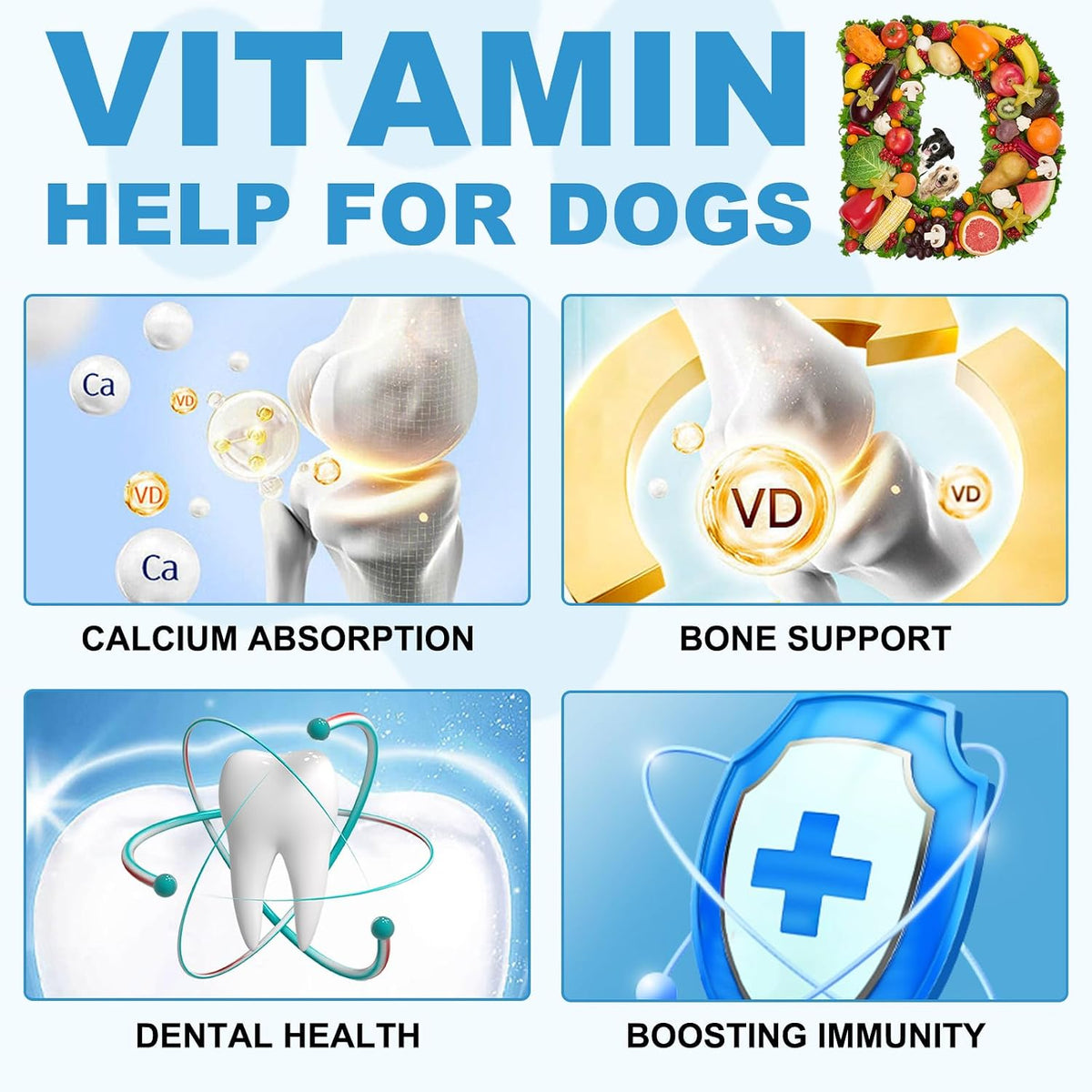Vitamin D for Dogs, Liquid Vitamin D for – Supports Immune System: Adequate vitamin D levels may help strengthen – Image 2