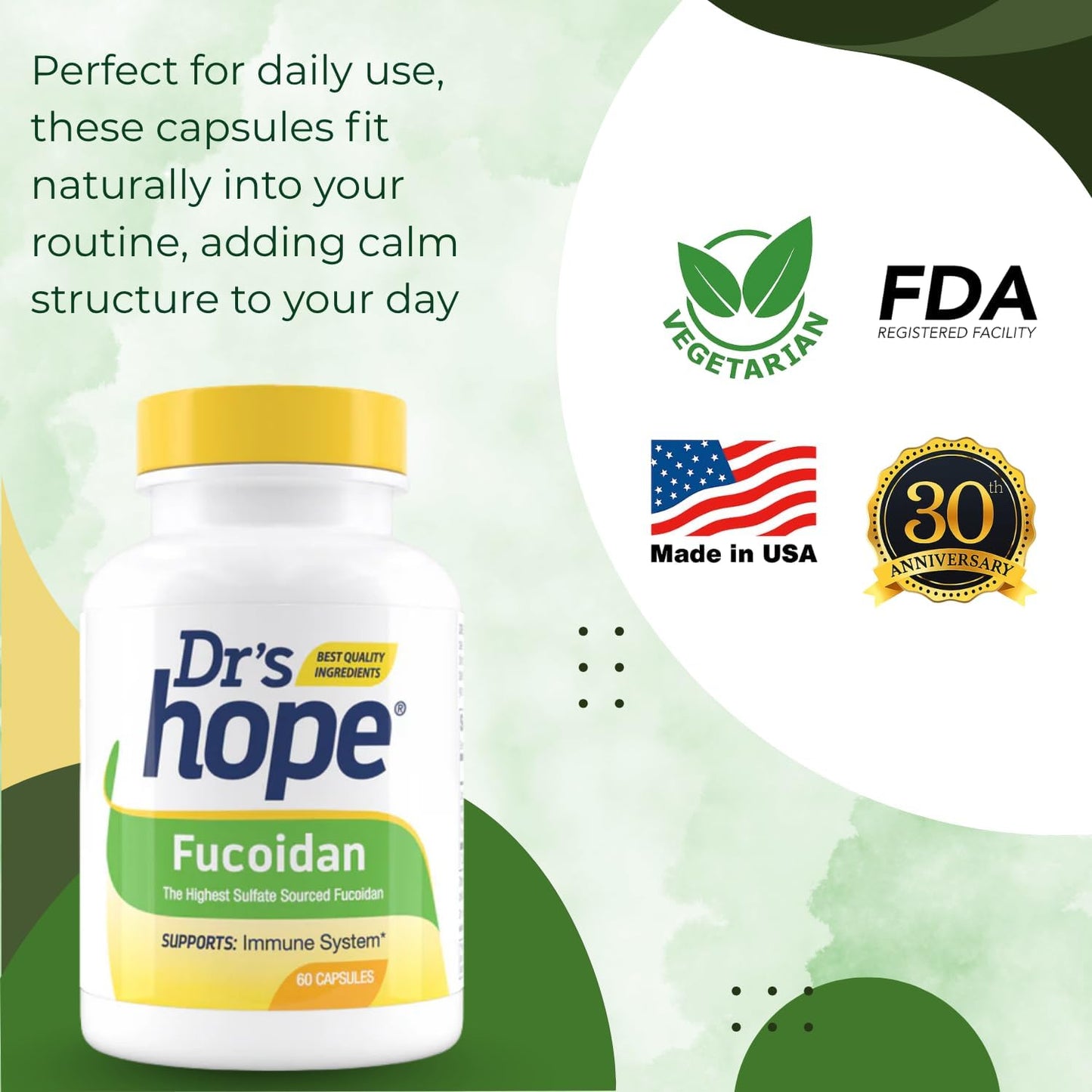 Dr's Hope Fucoidan 65mg – Brown Seaweed Extract for Immune, Gut and Heart Health (60 Capsules) - görsel 6