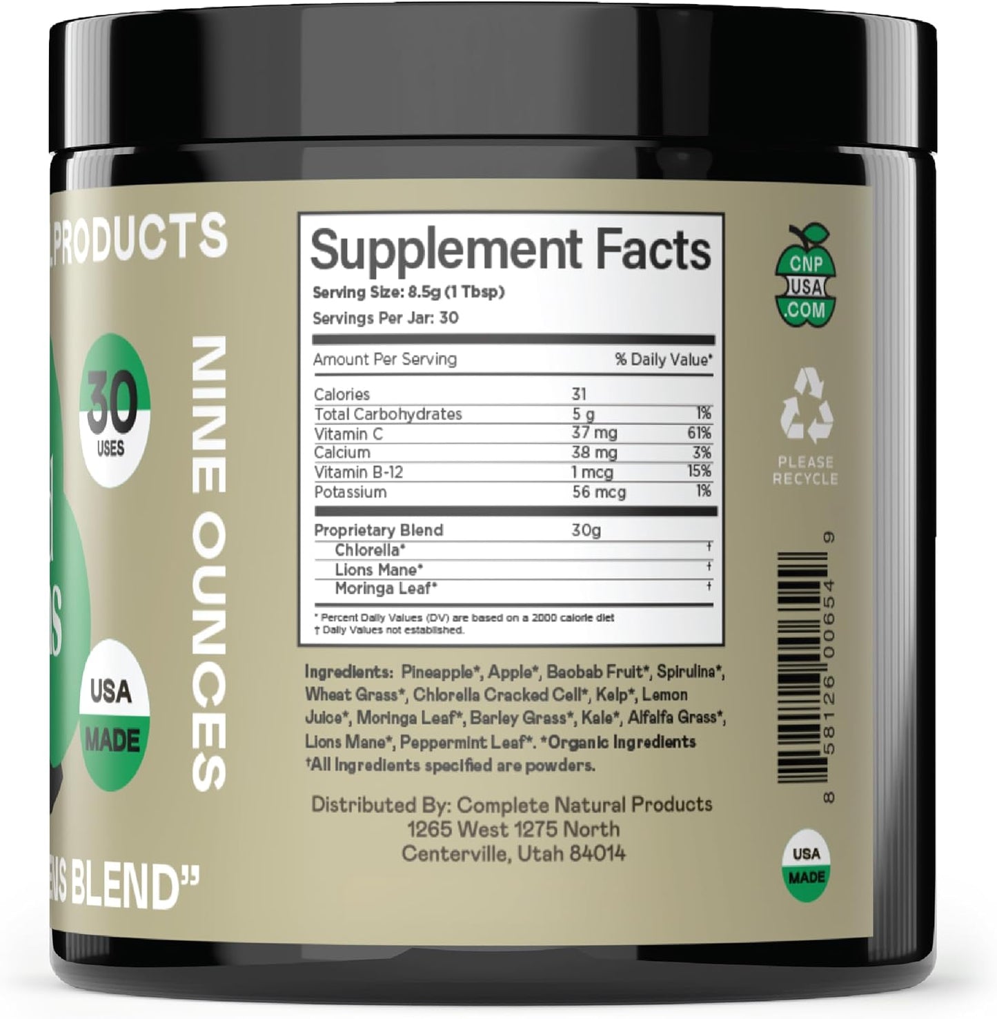 Good Greens Superfood Powder - The Healthy Greens Blend - 255g (30 Servings) - görsel 2