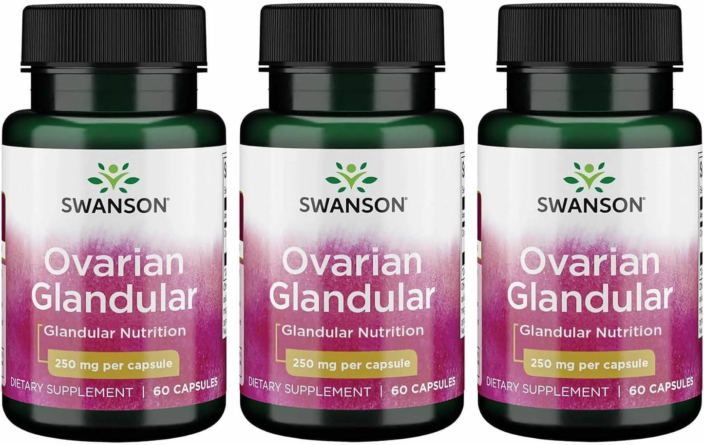 Swanson Ovarian Glandular – Natural Women's Glandular Health Supplement (60 Capsules, 250 mg Each, 3-Pack) - görsel 1