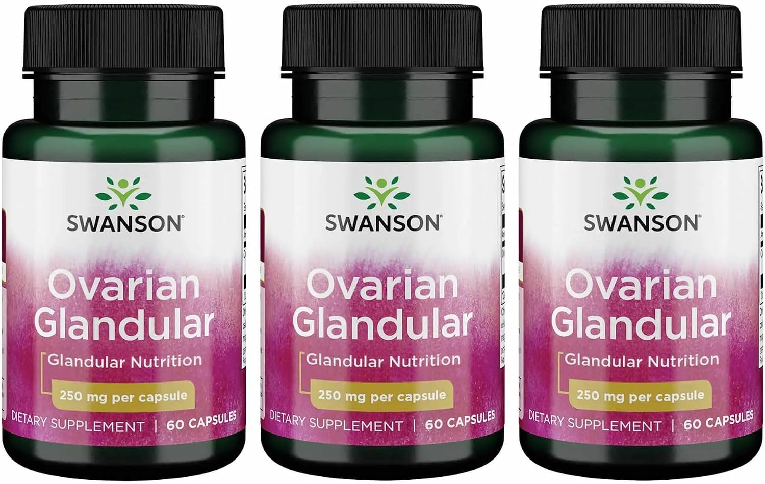 Swanson Ovarian Glandular – Natural Women's Glandular Health Supplement (60 Capsules, 250 mg Each, 3-Pack) - görsel 1