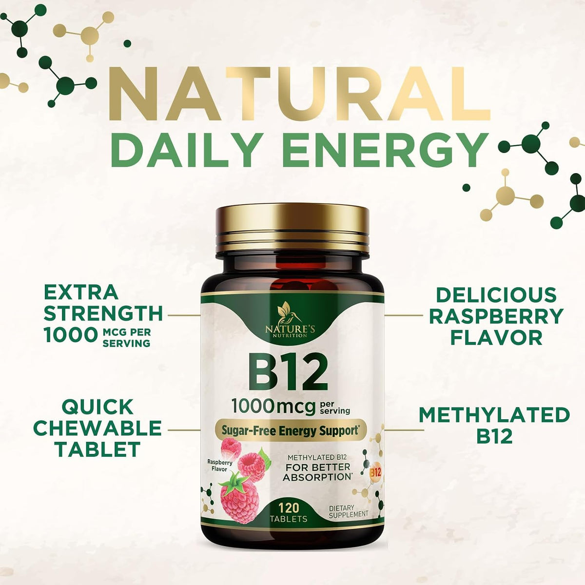Nature's Nutrition Vitamin B12 1000 mcg – Vegans and vegetarians: Since B12 is mostly found in animal foods, – Image 6