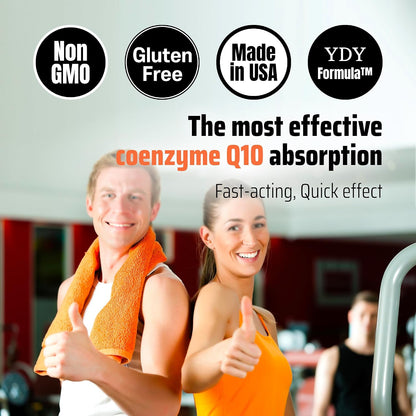 YDY All Active BQ10 - CoQ10 100mg, Vitamin B Complex (B1, B2, B3, B6, B7, B9, B12, Pantethine) - Supports Heart Health, – Image 2