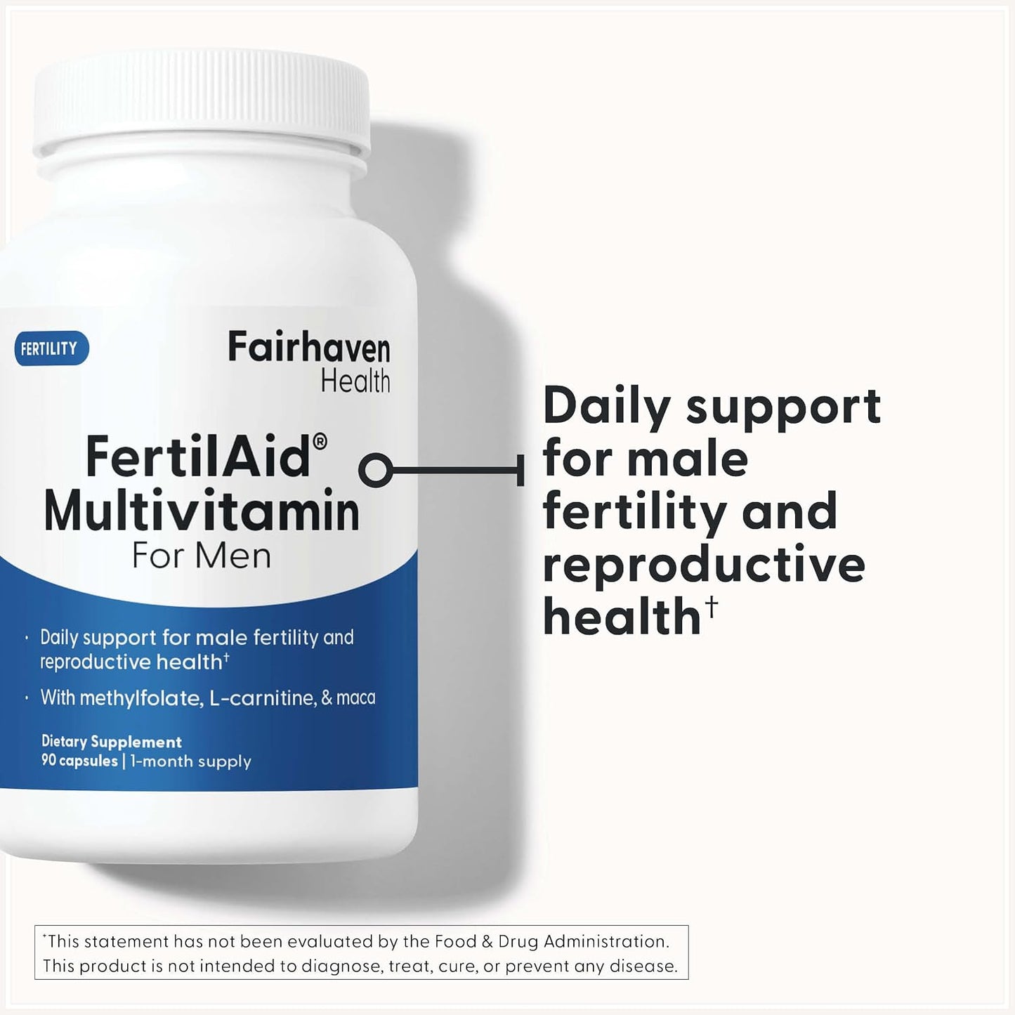 Fairhaven Health FertilAid for Men | Male Fertility Supplement with L-Carnitine, CoQ10, Maca, and Zinc | 90 Capsules - görsel 2