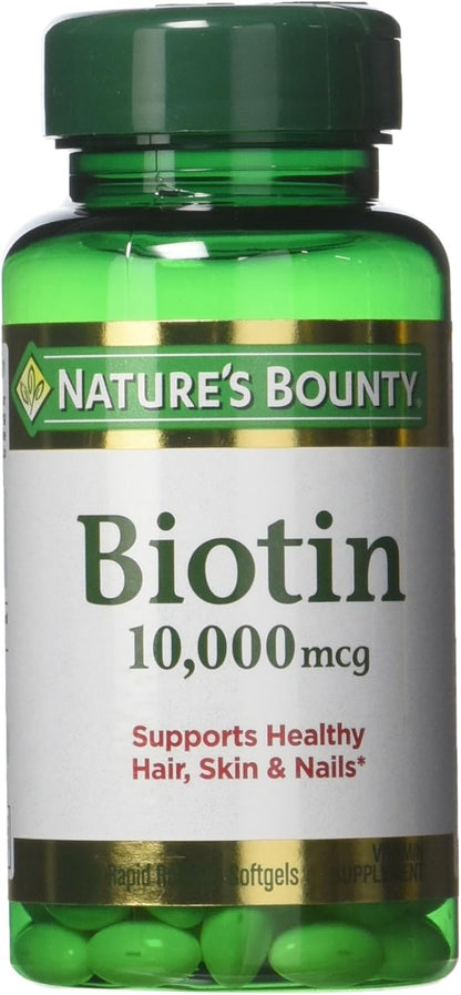 Nature's Bounty Biotin 10,000 mcg, Rapid Release Softgels, 120 Capsules (Pack of 3)