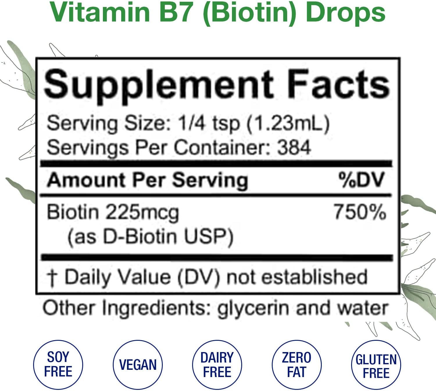 HoneyCombs Vitamin B7 (Biotin) Drops, 473 mL - görsel 2