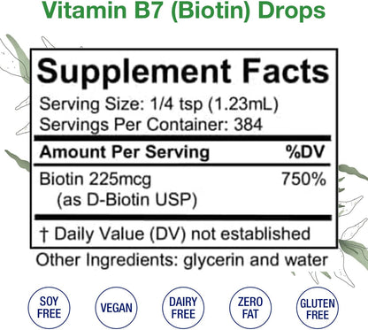 HoneyCombs Vitamin B7 (Biotin) Drops, 473 mL