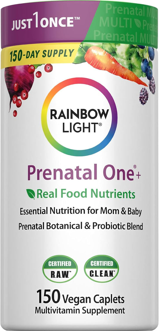 Rainbow Light Prenatal Multivitamin One+ with Probiotics, 150 Caplets – Image 1