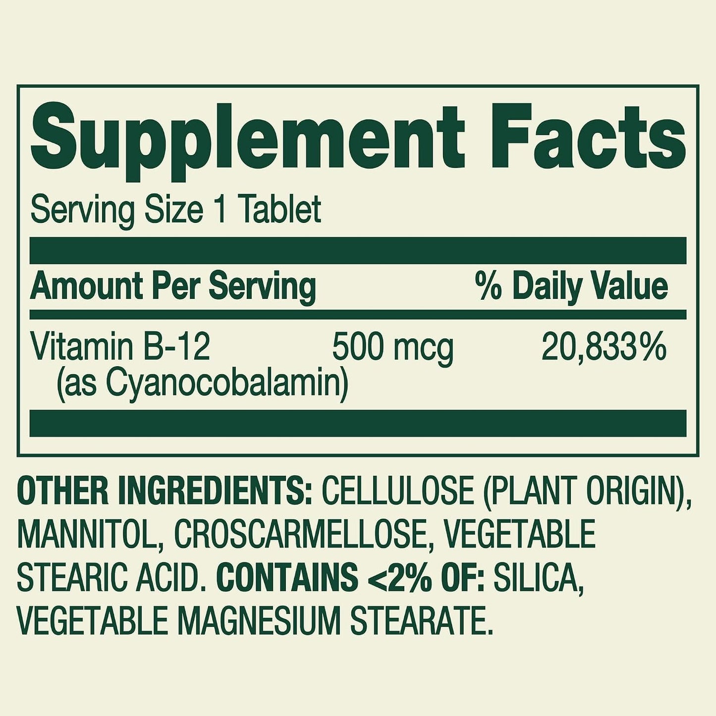 Fusion Shop Store B12 500mcg - 100 Tablets - görsel 5