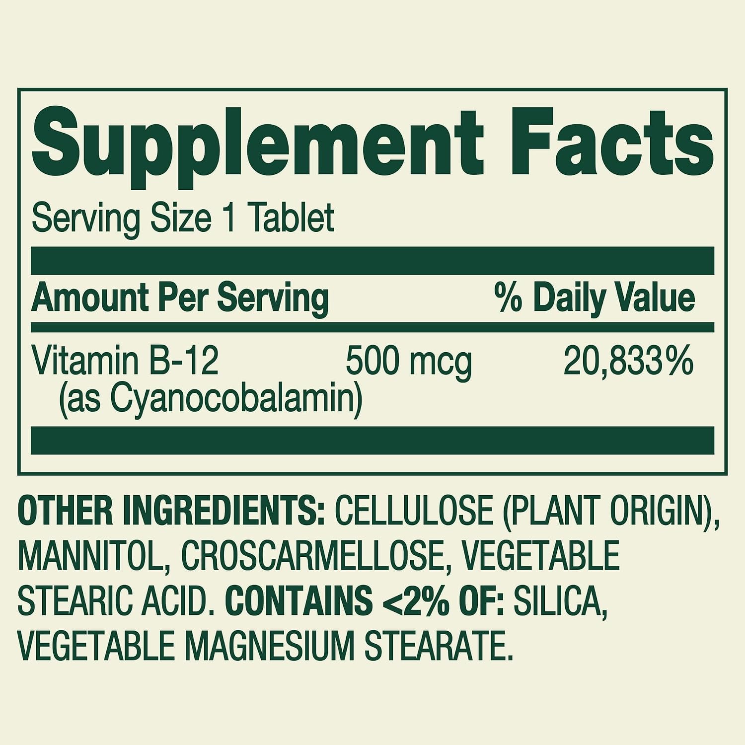 Fusion Shop Store B12 500mcg - 100 Tablets - görsel 5