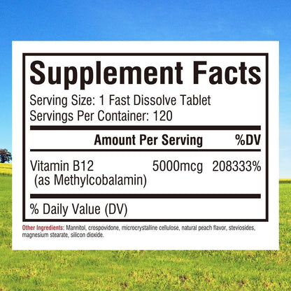 Innate Vitality Vitamin B12 5000mcg – Sublingual fast-dissolve tablets for rapid absorption – Image 2