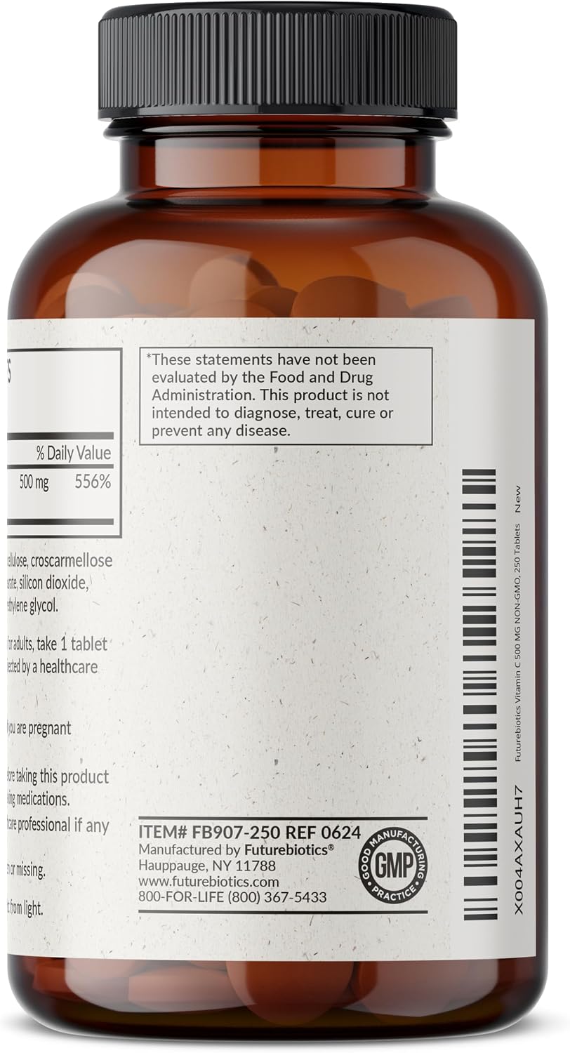 Futurebiotics Vitamin C 500mg Non-GM, 250 Tablets - görsel 7