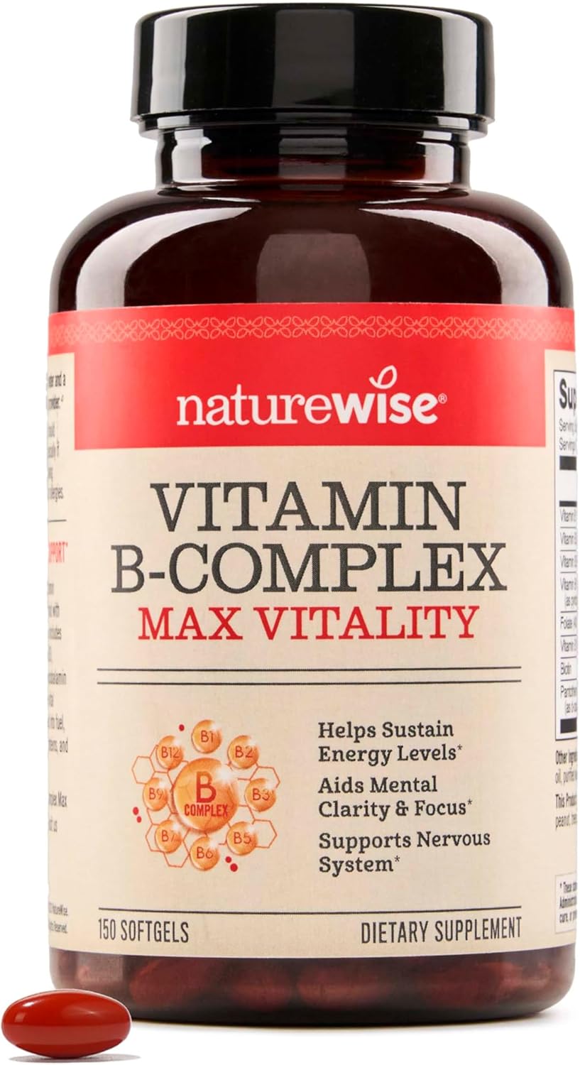 NatureWise Vitamin B Complex with Folic Acid and Biotin - 150 Softgels - görsel 1
