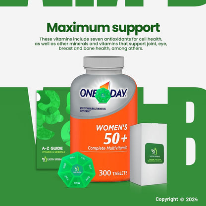 Women's's 50+ Multivitamin - 300 Tablets (Bundle Exclusive Vitamins and Minerals A to Z)