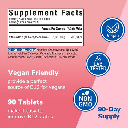 Vitalibre Vitamin B12 Sublingual 5000 mcg - – Mood Support: B12 plays a role in the synthesis of neurotransmitters – Image 4