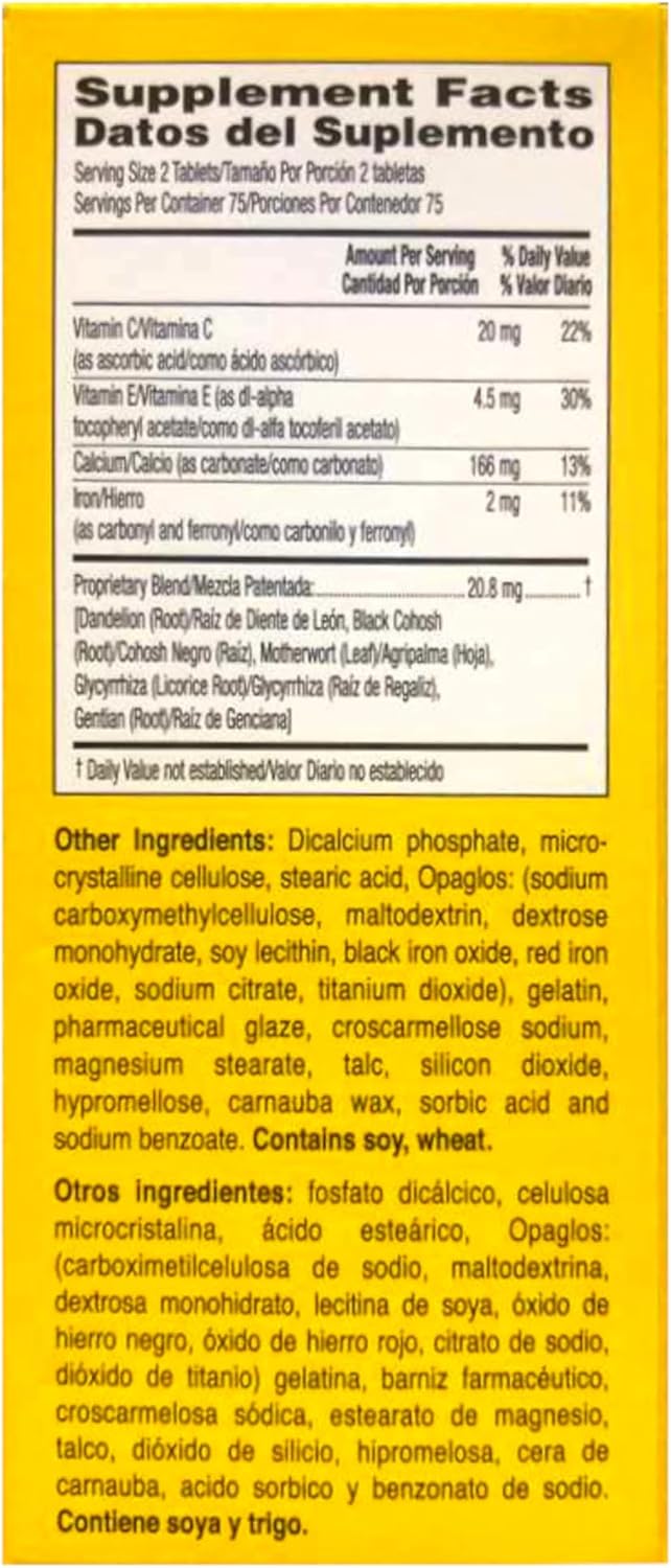 Lydia Pinkham Herbal Tablet Supplement 150 Tablets (Pack of 2) - görsel 3