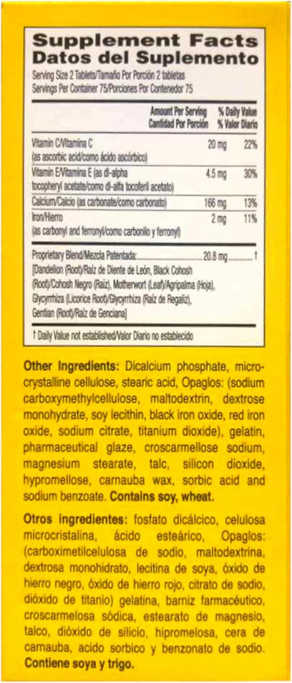 Lydia Pinkham Herbal Tablet Supplement 150 Tablets (Pack of 2)