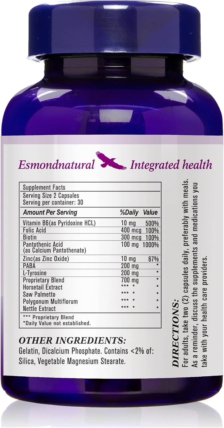 Esmond Natural Anti Grey Hair Capsule - Supports Healthy Hair Growth, GMP Certified, Made in USA (300 Capsules, 5 Pack) - görsel 3