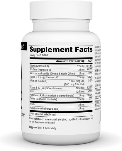 Source Naturals B-125, 125 mg B-Vitamins for Energy Support - 30 Tablets