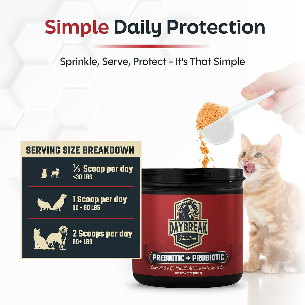 Daybreak Nutrition Probiotics for Cats & Dogs - 6 Billion CFU Prebiotic & Probiotic Powder - 8 Strains - Gut Health – Image 4