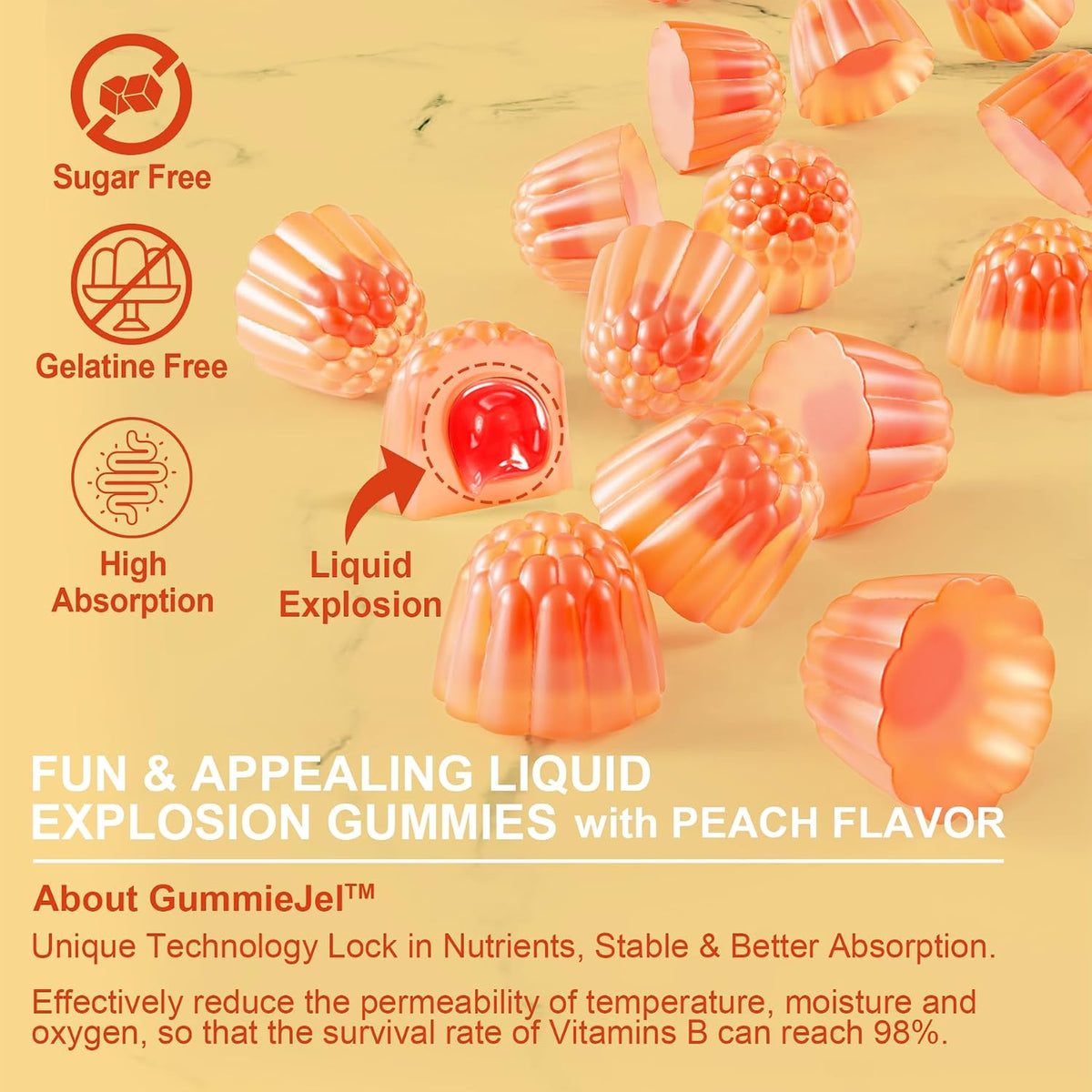 Vitamin D3 5000IU + K2 (MK-7) 120mcg Gummies – MK-7 Form of K2: Derived from fermented chickpeas, this form has – Image 7