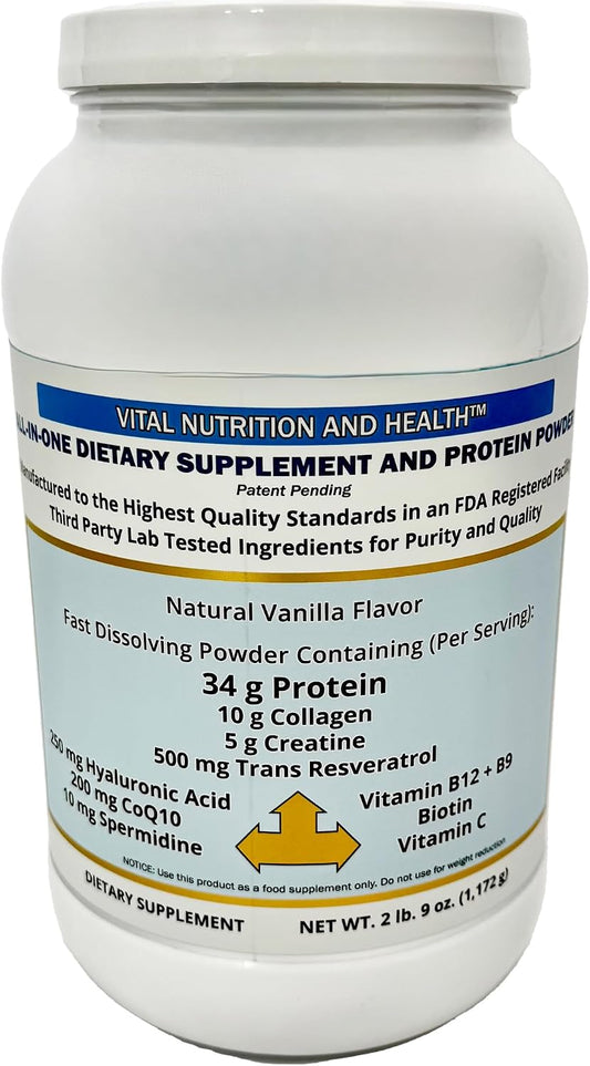 All-in-One Powder: Protein, Collagen, Creatine, Resveratrol, Spermidine, Hyaluronic Acid, CoQ10 & Essential Vitamins – Image 1