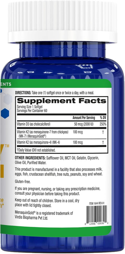 BioTrust Sol Joy, High-Potency Vitamin D3 K2 – High Potency (50 mcg)