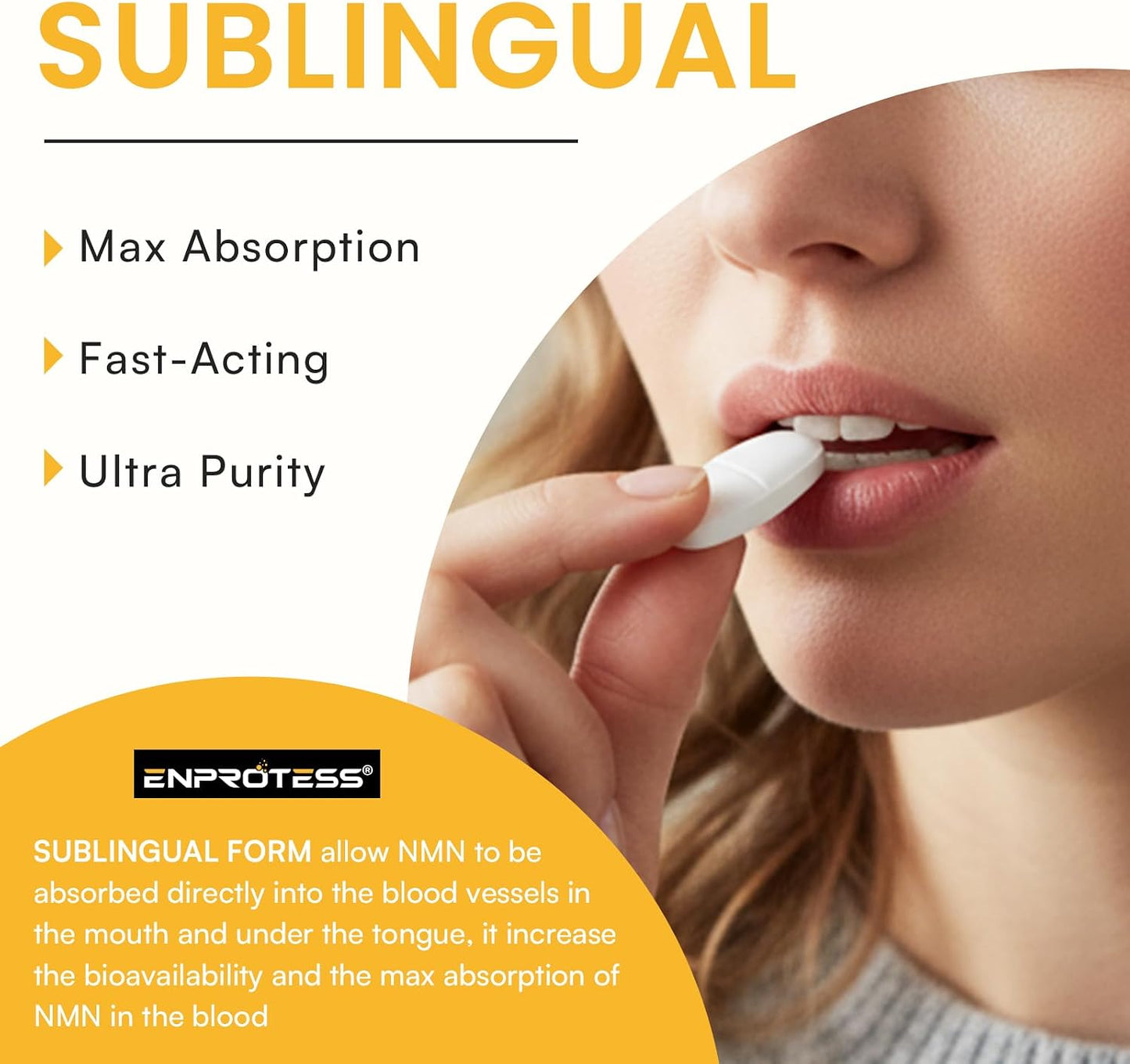 Enprotess Sublingual NMN 500mg Lozenges – 240 Count (240-Day Supply) - görsel 6