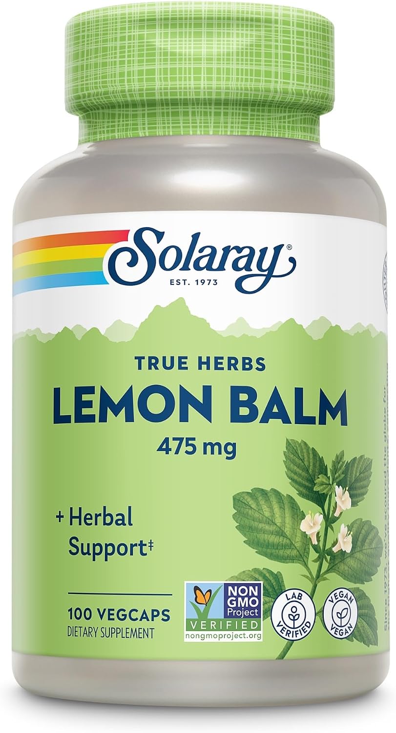Solaray Lemon Balm 475 mg - 100 Vegan Capsules - görsel 1