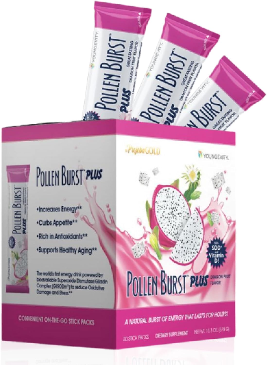 Youngevity ProJoba Pollen Burst™ Dragon – Bee Pollen: A nutrient-packed superfood loaded with protein, B vitamins, – Image 1