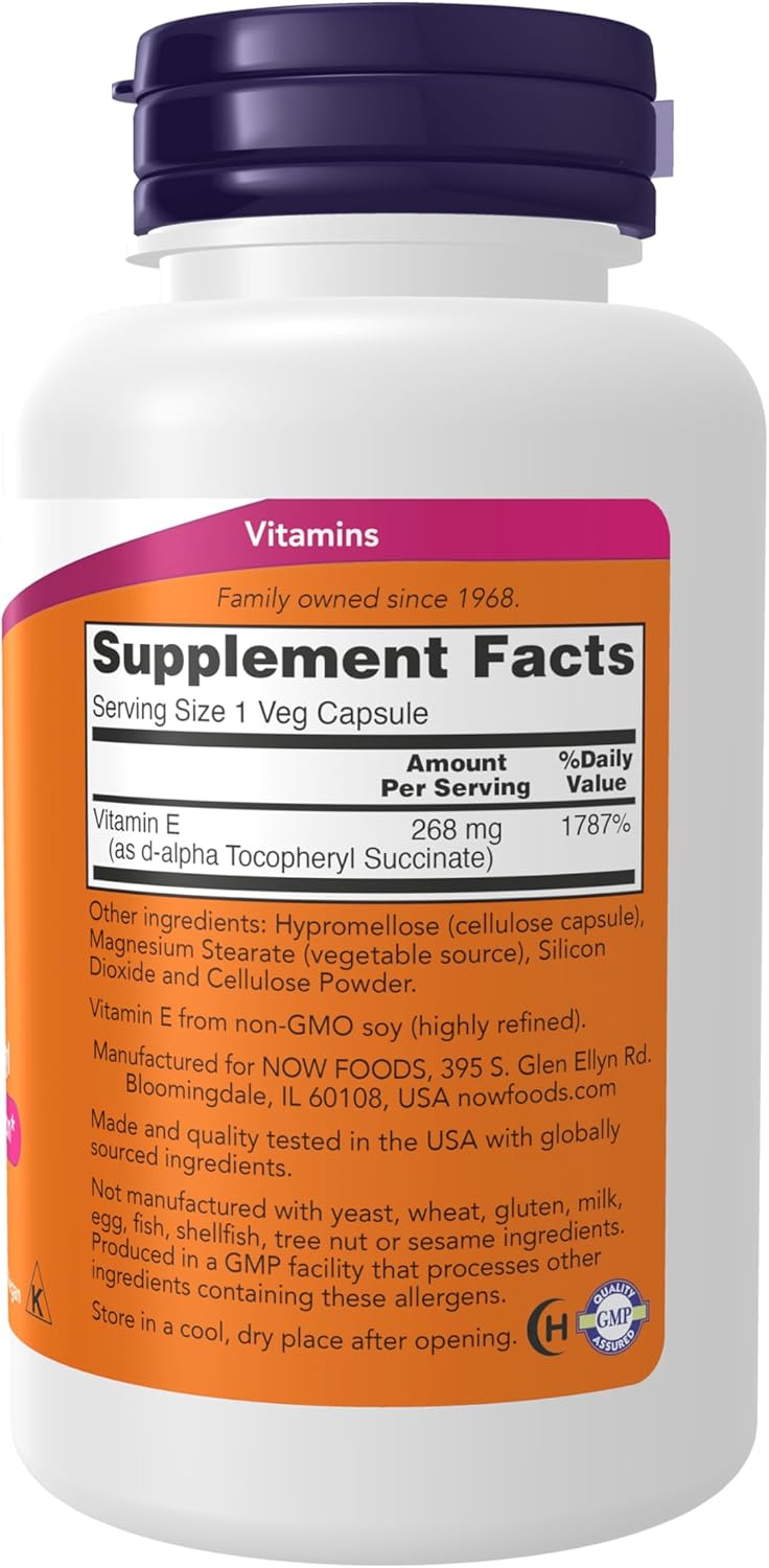 NOW Foods Vitamin E-400 Dry - 100 Capsules (2 Pack) - görsel 3