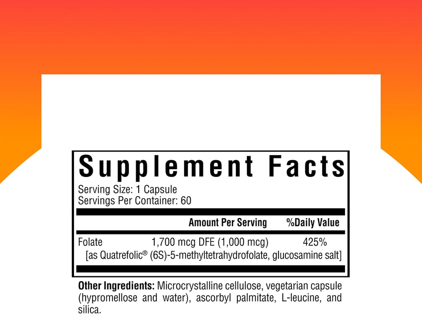 Seeking Health L-Methylfolate 1mg – Supports Healthy MTHFR, Mood, and Methylation – 60 Capsules - görsel 2