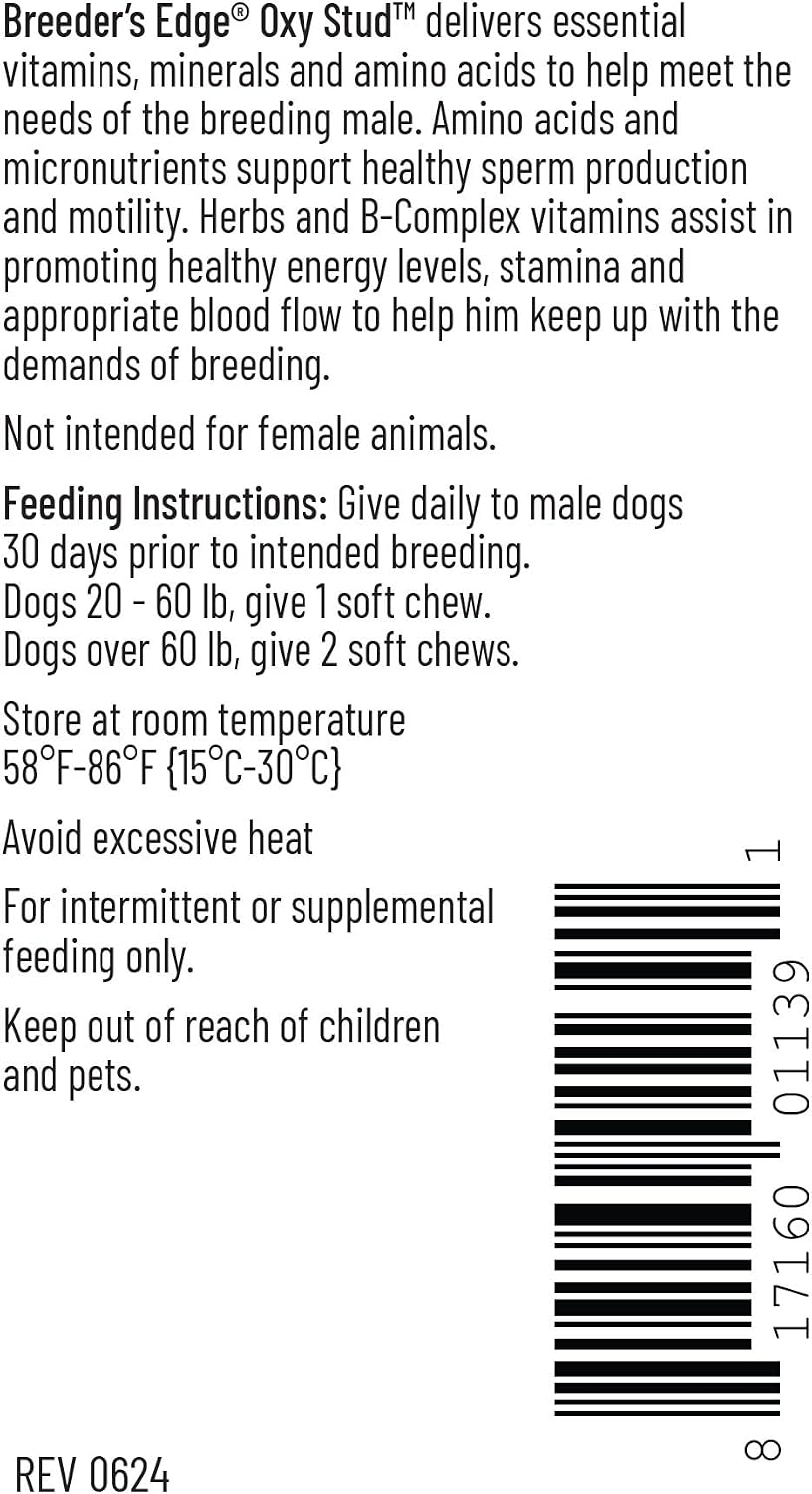 Breeder's Edge Oxy Stud Male Supplement Multivitamin - Soft Chews for Dogs & Cats (60 Chews) - görsel 7