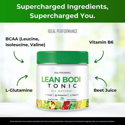 Lean Bodi Tonic Powder Official Formula - Maximum Strength with Vitamin B6 and BCAA (2 Pack)