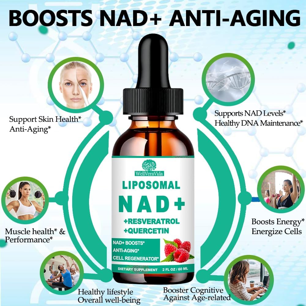 NAD Supplements for Women's & Men, Liposomal – Quercetin (250 mg) – A flavonoid that complements resveratrol and – Image 3