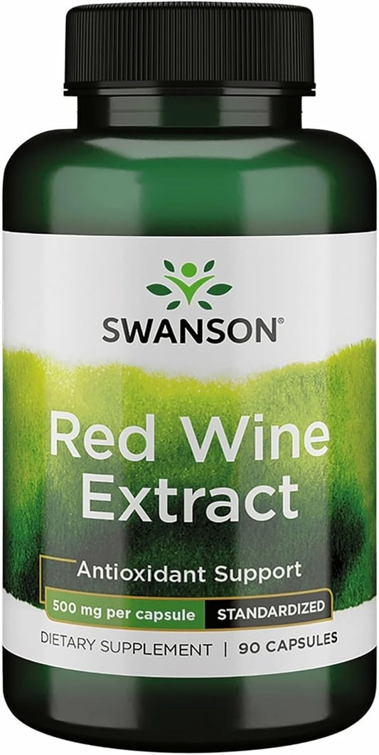 Swanson Red Wine Extract 500 Milligrams 90 Capsules – Image 1