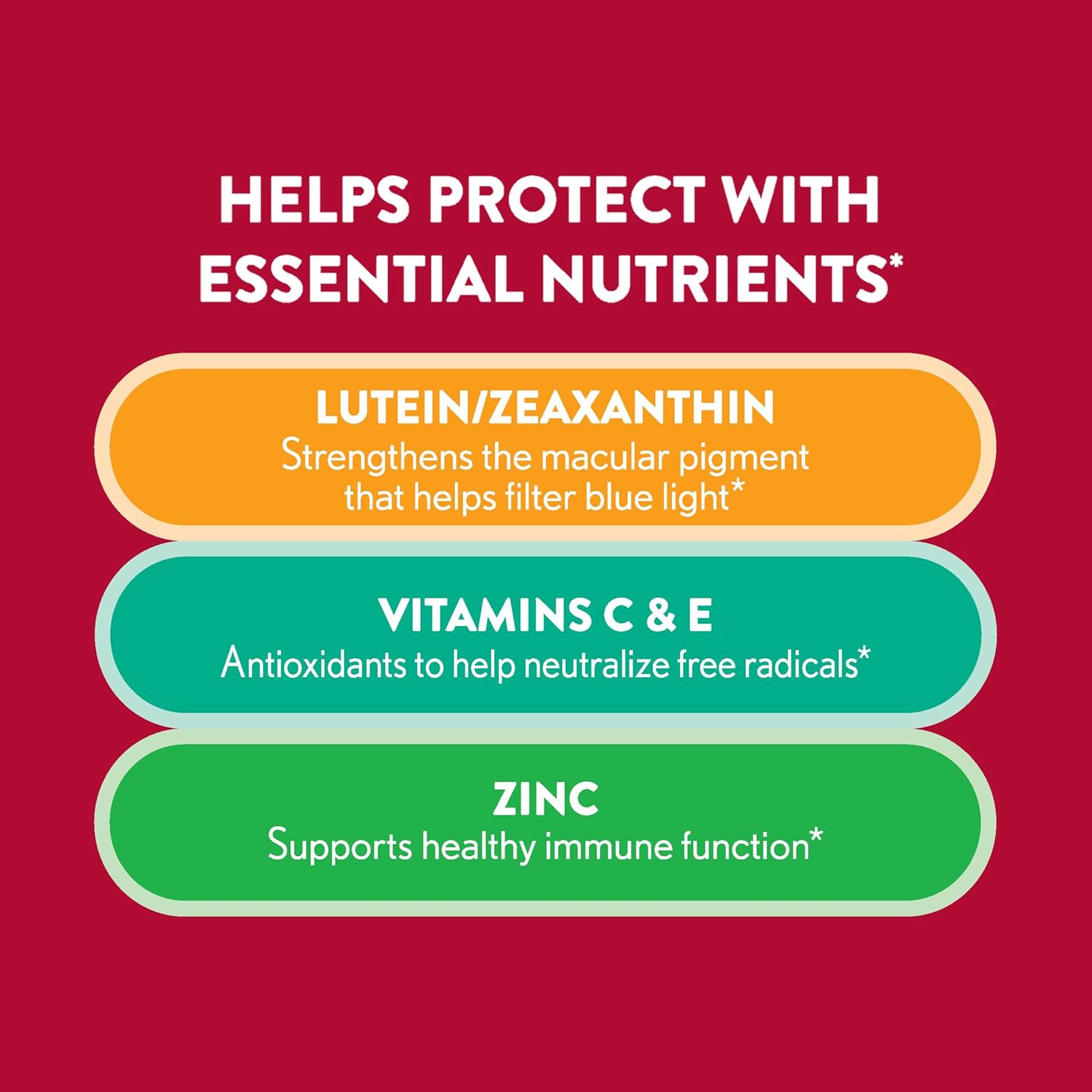 Ocuvite Eye Vitamin & Mineral Supplement, Gummy Multivitamin for Eyes, with Zinc, Vitamin C & E, Lutein & Zeaxanthin, 60 Gummies - görsel 3