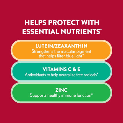 Ocuvite Eye Vitamin & Mineral Supplement, Gummy Multivitamin for Eyes, with Zinc, Vitamin C & E, Lutein & Zeaxanthin, 60 Gummies