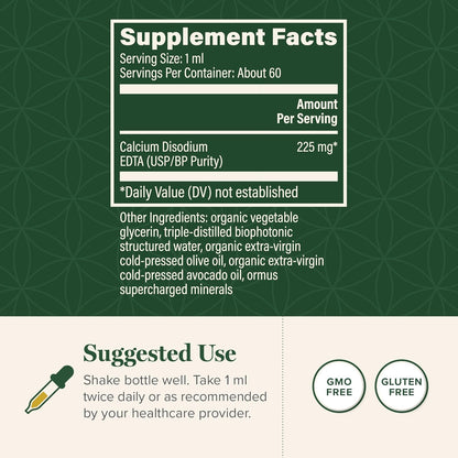 Global Healing Calcium Disodium EDTA - 59 mL – Antioxidant Properties: By reducing the body's toxic burden, EDTA – Image 2
