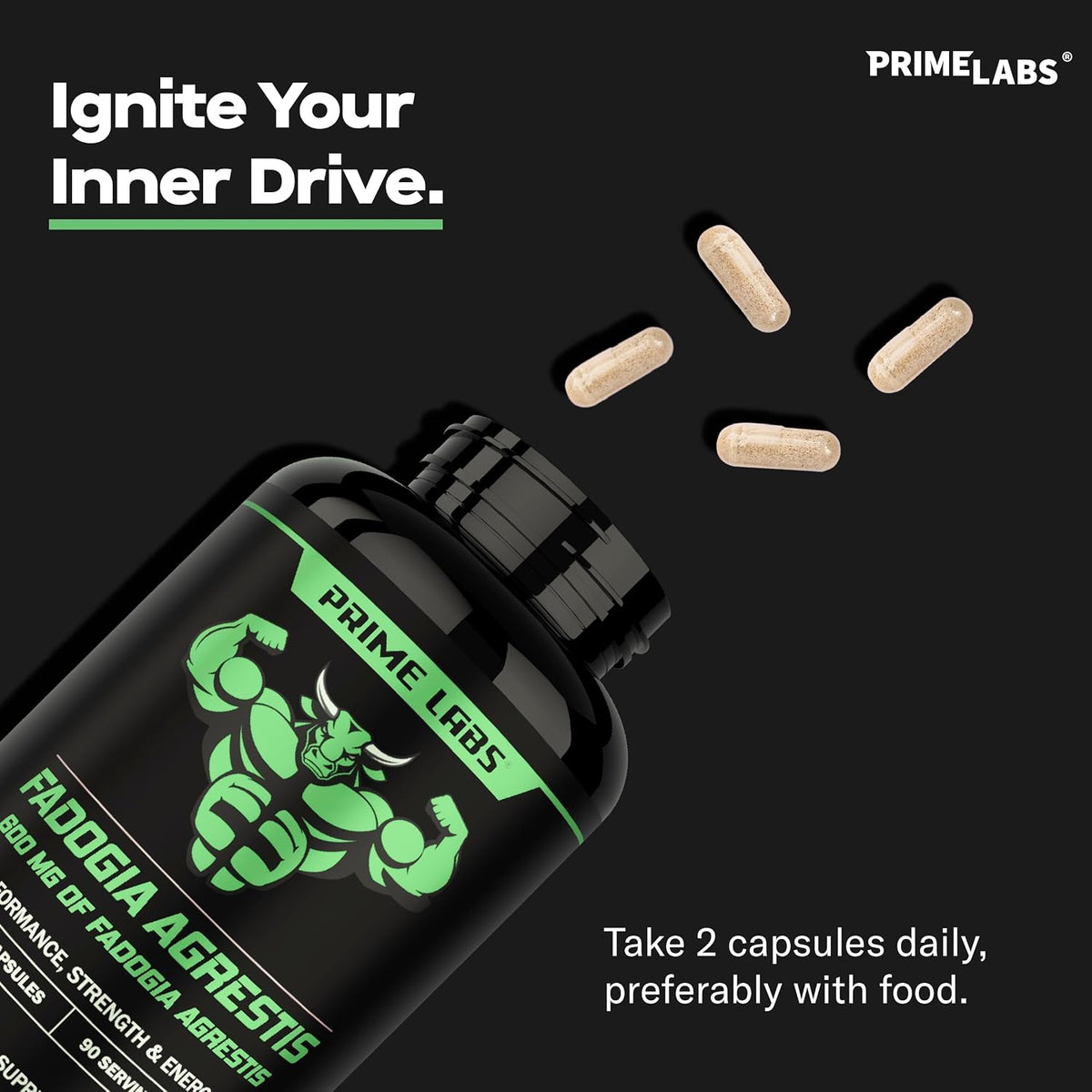 Prime Labs Fadogia Agrestis for Men - 600mg – Supports Strength & Performance: The 10:1 extract helps you train – Image 7