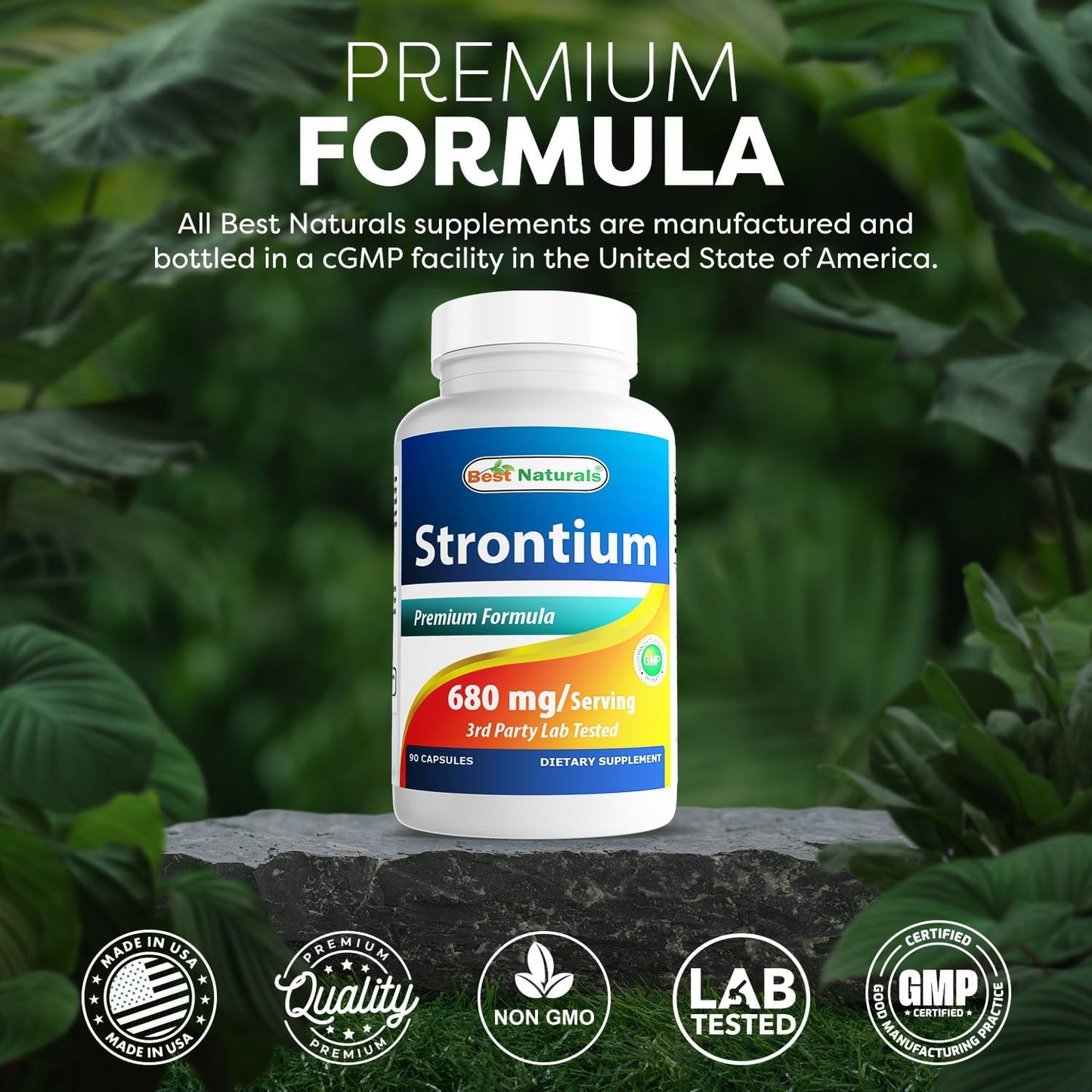 Best Naturals Strontium Bone Building Formula 680mg/serving 90 Capsules - görsel 5