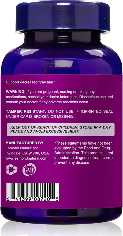 Esmond Natural Anti Grey Hair Capsule - Supports Healthy Hair Growth, GMP Certified, Made in USA (300 Capsules, 5 Pack)