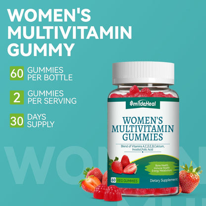 SmildeHeal Women's's Multivitamin Gummies, – Vitamin K2 – Works with vitamin D to support bone and cardiovascular – Image 3