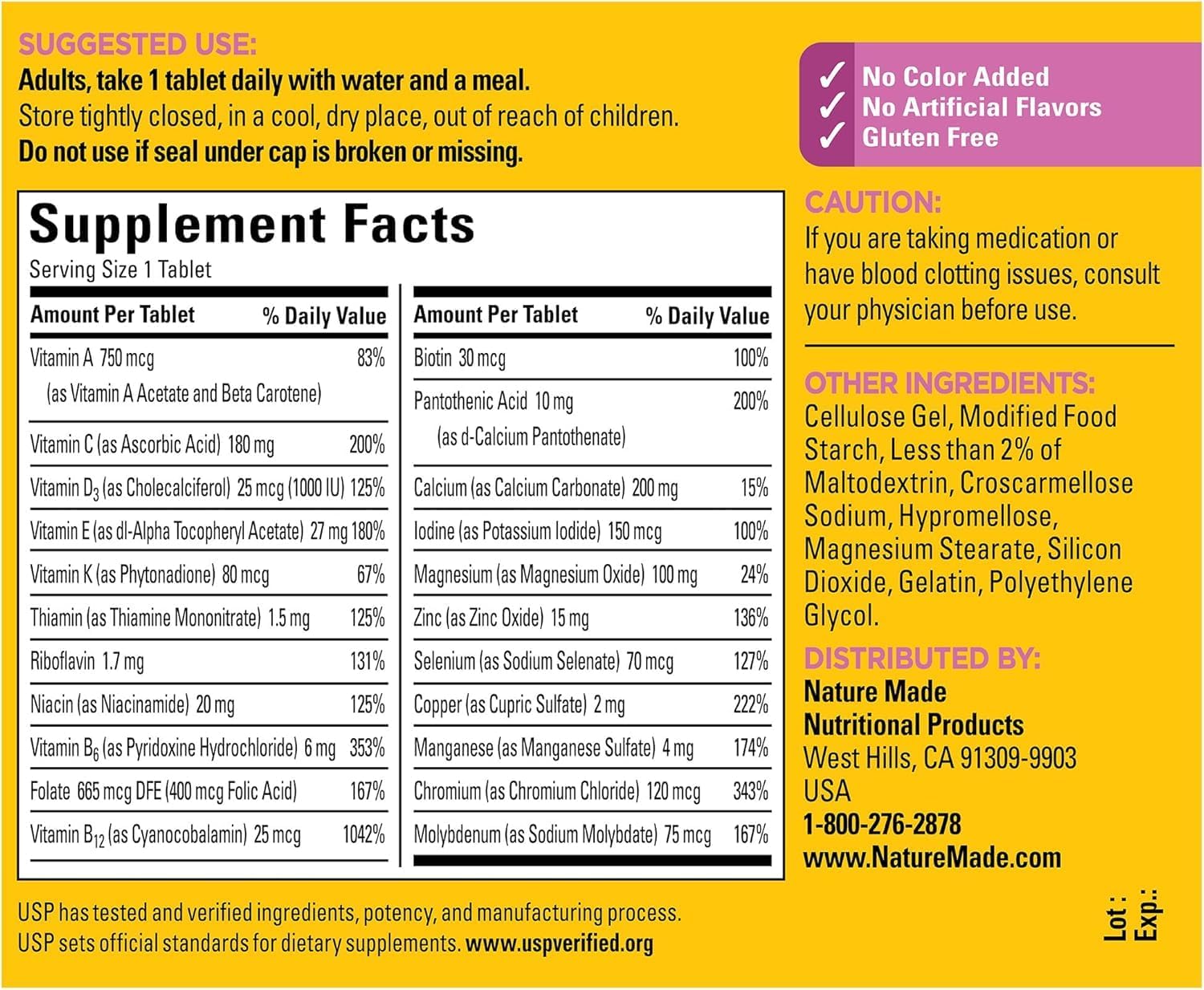 Nature Made Women's Multivitamin 50+ Tablets with Vitamin D, 90 Count - görsel 2
