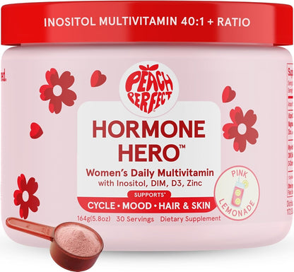 Peach Perfect Inositol Powder Multivitamin, Strawberry Acai Flavour – 4g Myo & D-Chiro Inositol, DIM, Zinc, Magnesium – Image 7