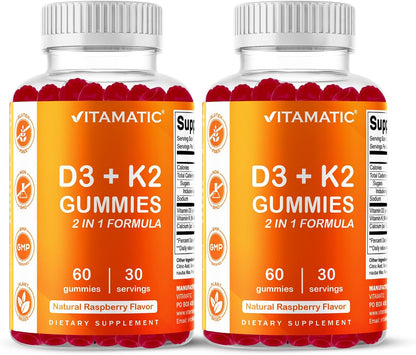 Vitamatic Vitamin D3 & K2 Gummies (2-Pack) – Bone, Heart & Immune Support