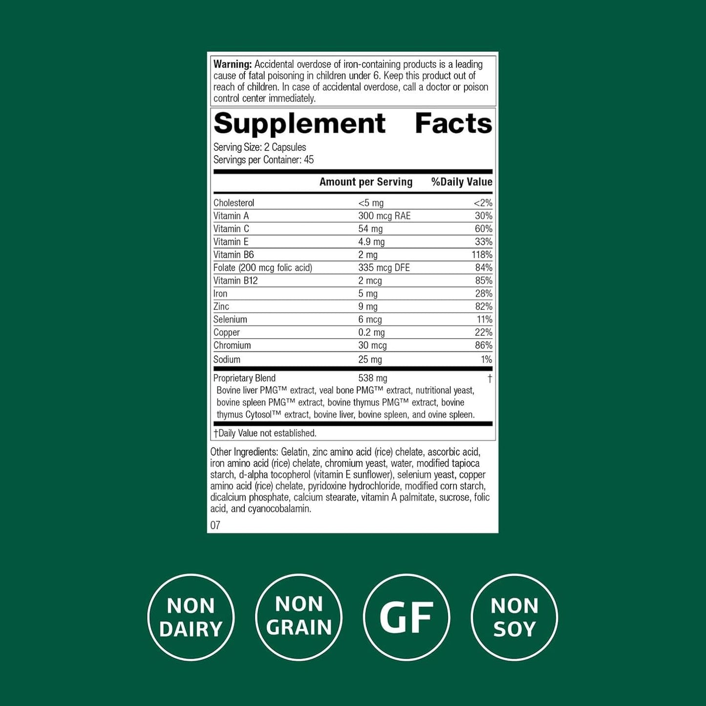 Standard Process Immuplex - Daily Immune Support - 90 Capsules - görsel 2