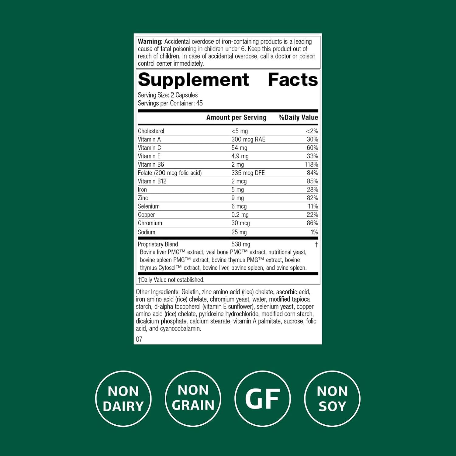 Standard Process Immuplex - Daily Immune Support - 90 Capsules - görsel 2