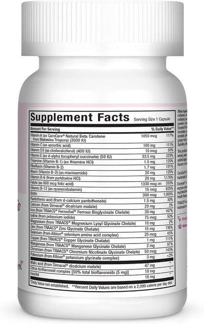 Prenatal Vitamins for Women – Complete Pregnancy Multivitamin with Folic Acid, Iron, Vitamin D3, B12, Zinc & Biotin – Daily Prenatal Support – 120 Capsules