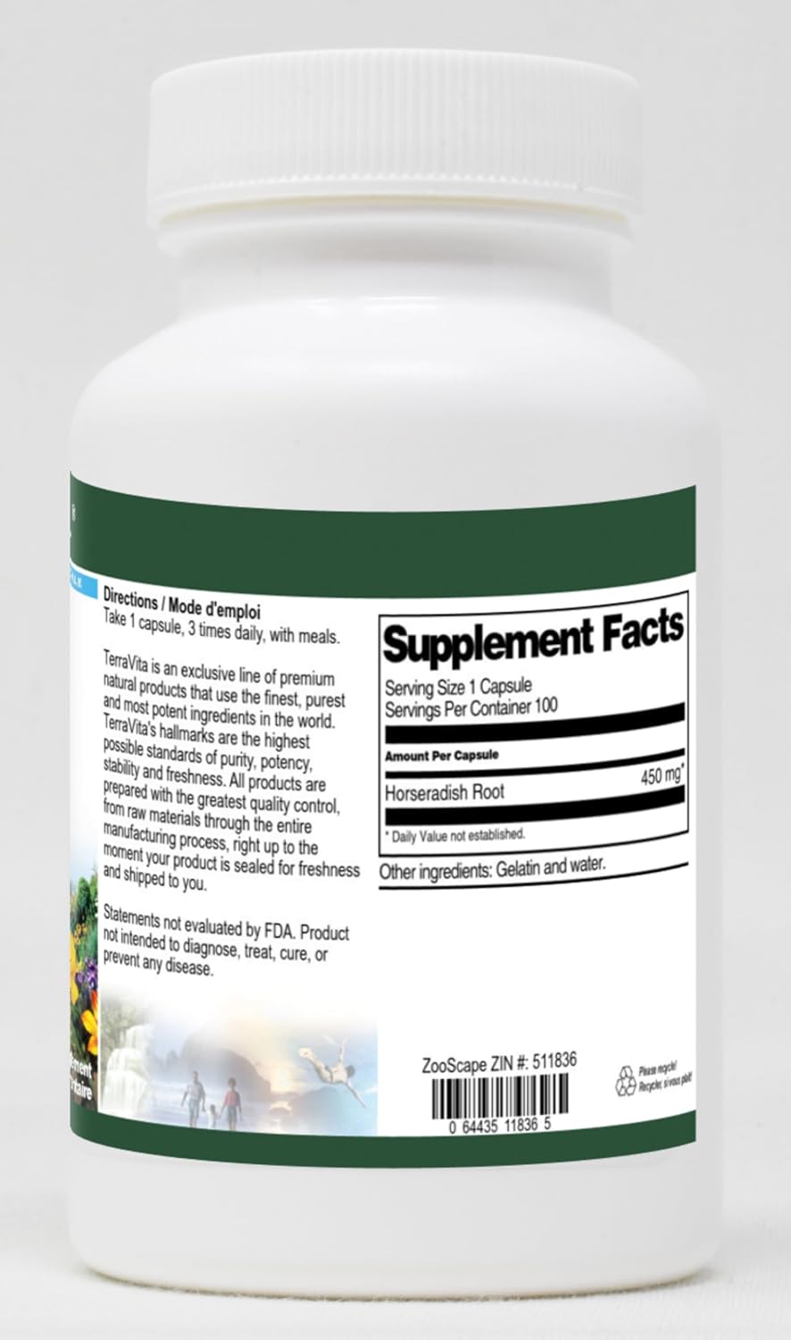 Horseradish Root – 450 mg (100 Capsules) - görsel 2